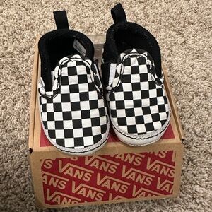 Vans Black and White Checkerboard Baby Slip-On Shoes